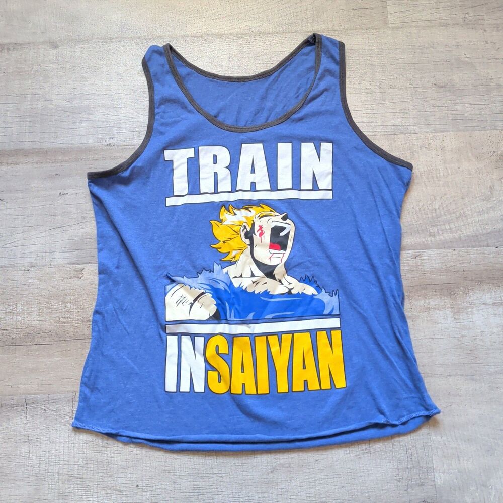 Train INSAIYAN Mens Tank top DBZ Fans Majin Vegeta Dokkan Motivation Gym workout